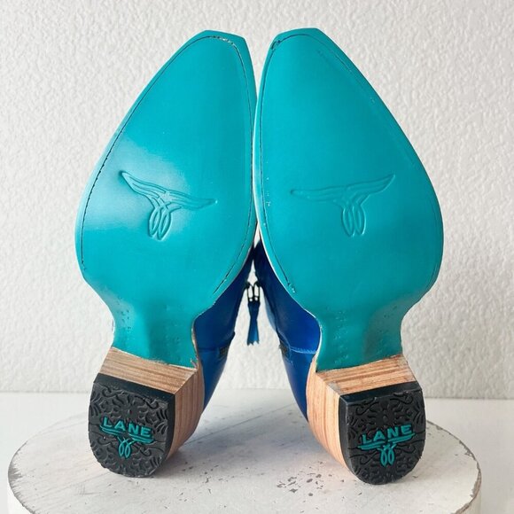 Lane SMOKESHOW Womens Cowboy Bootie 8.5 Blue Western Cowgirl Short Ankle Boots - Picture 8 of 11